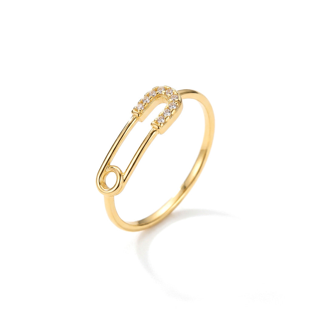 Anillo Eslabón Clip con Brillo