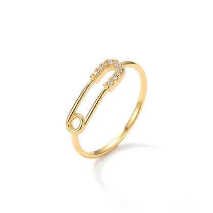Anillo Eslabón Clip con Brillo