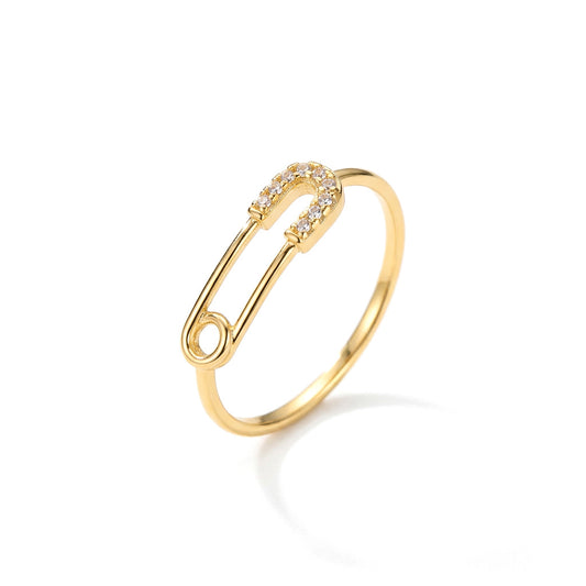 Anillo Eslabón Clip con Brillo