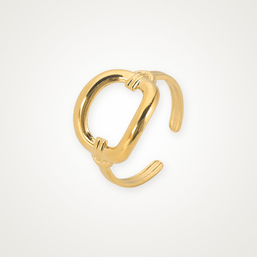 Anillo Eslabón grande dorado