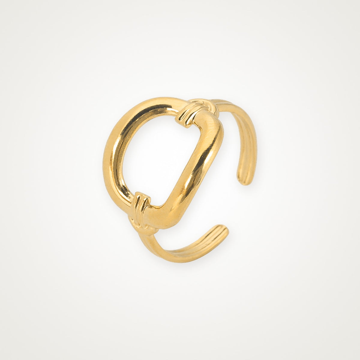 Anillo Eslabón grande dorado