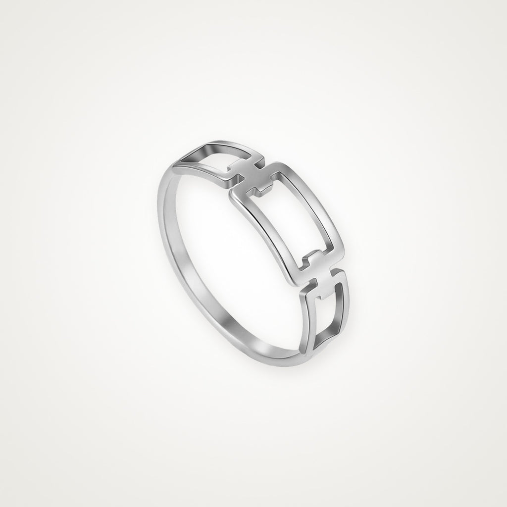 Anillo Eslabón plateado