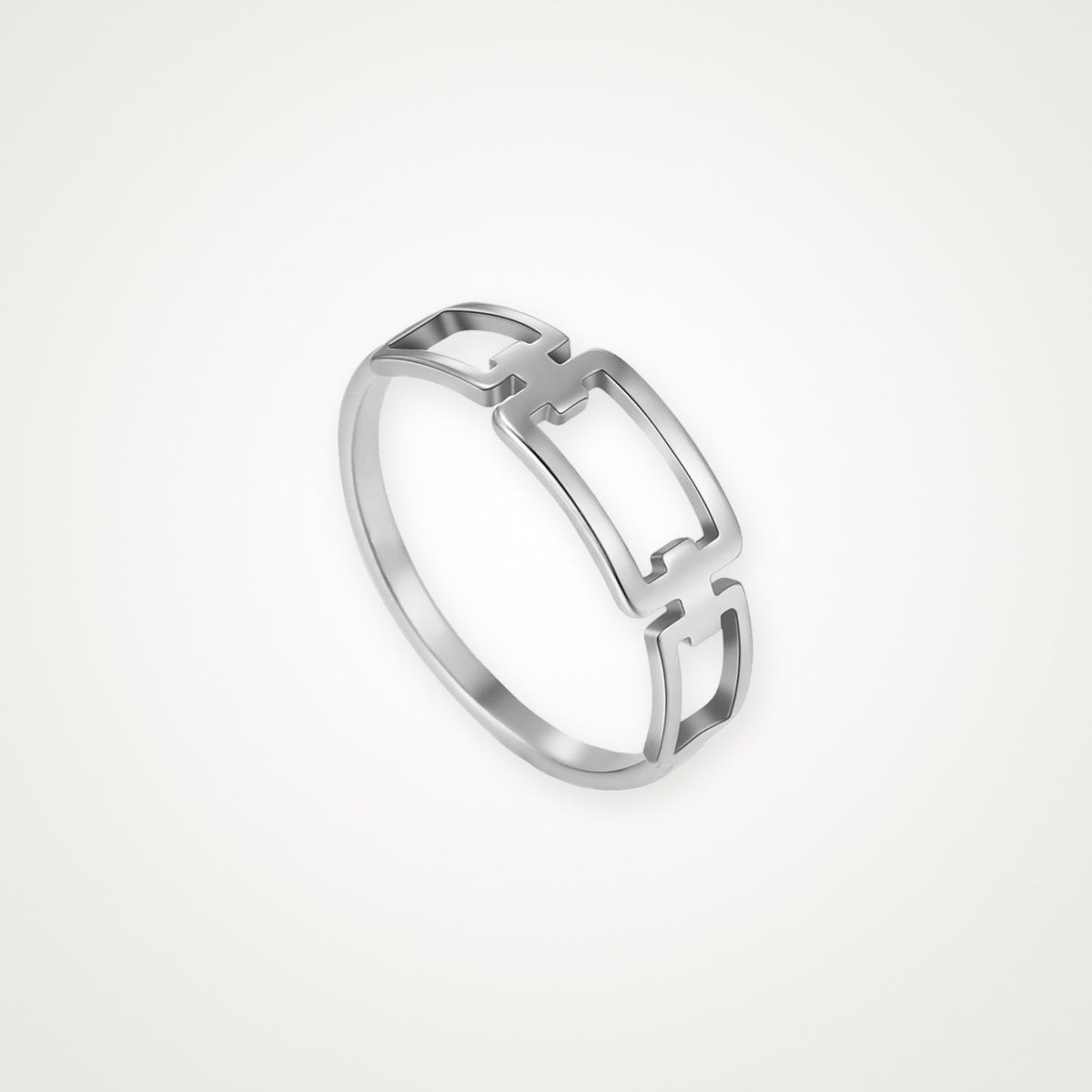 Anillo Eslabón plateado