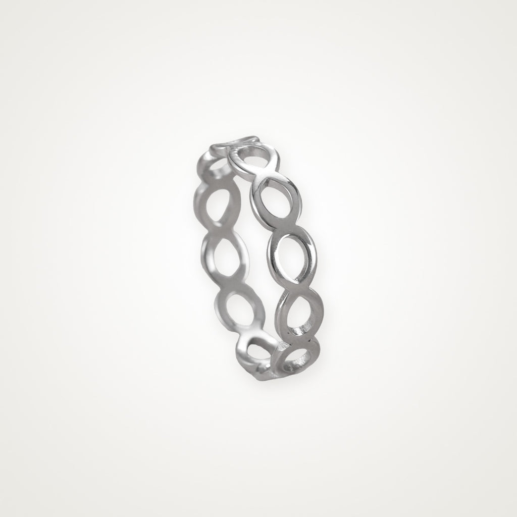 Anillo Eslabones infinitos plateado