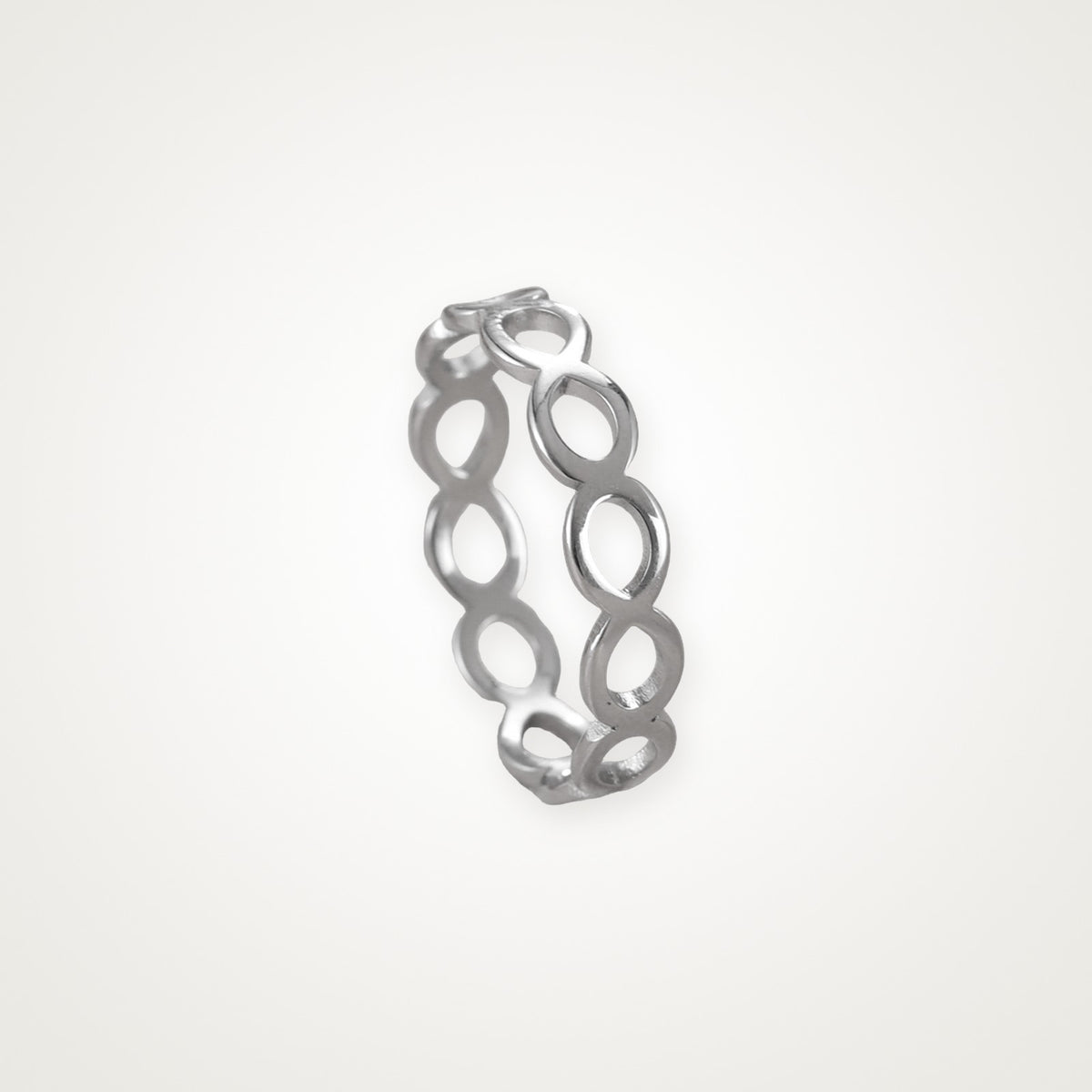 Anillo Eslabones infinitos plateado