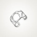 Anillo Eslabones martillados plateado