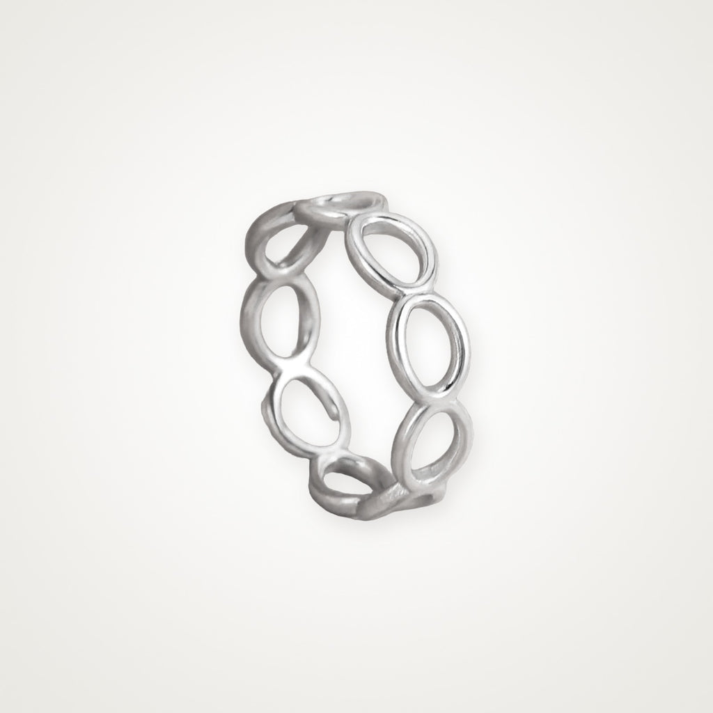 Anillo Eslabones ovalados plateado