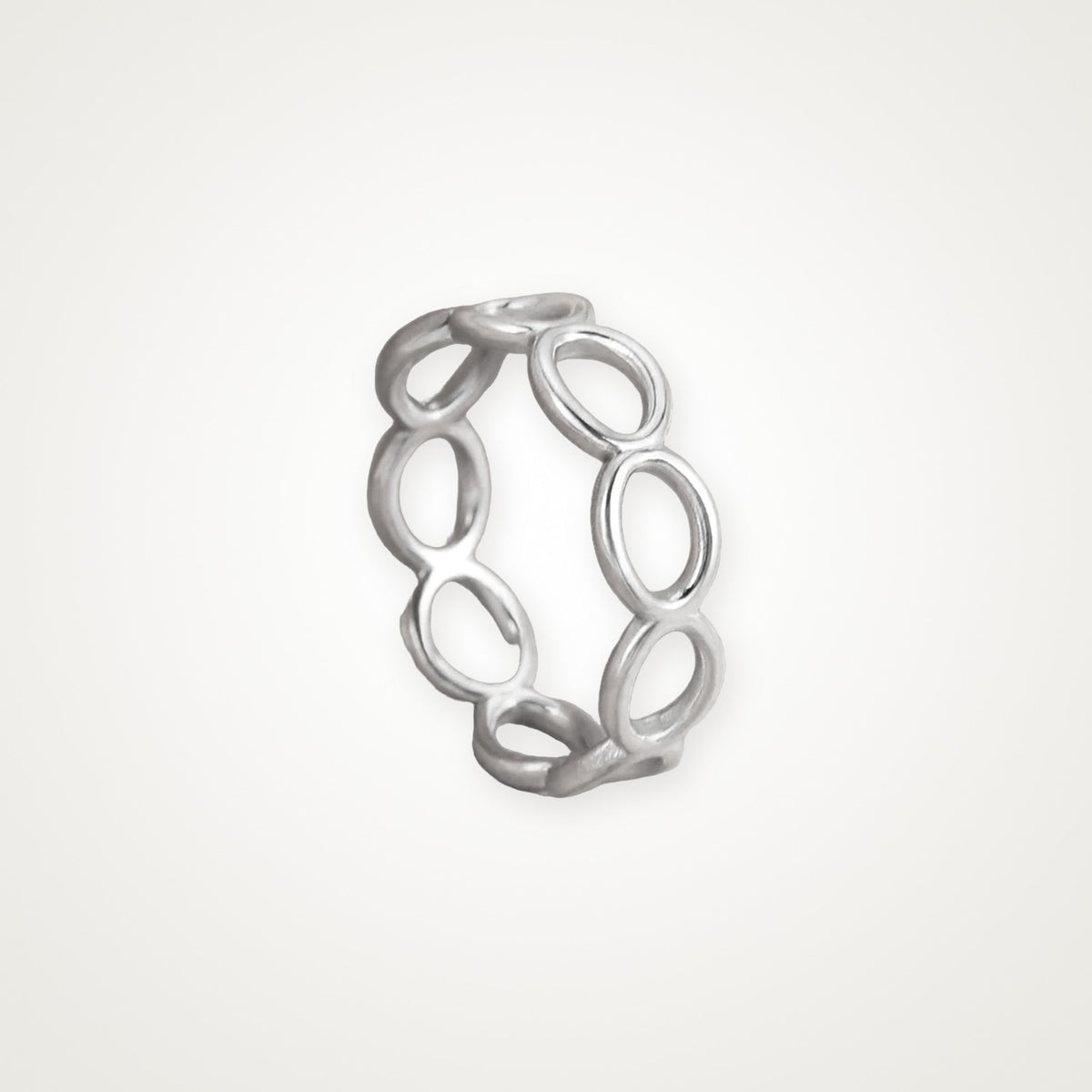 Anillo Eslabones ovalados plateado