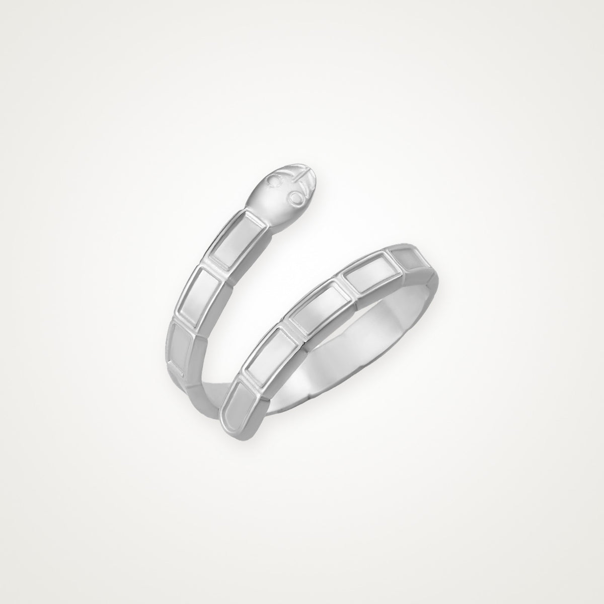 Anillo Espiral de serpiente plateado