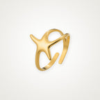 Anillo Estrella orgánica dorado