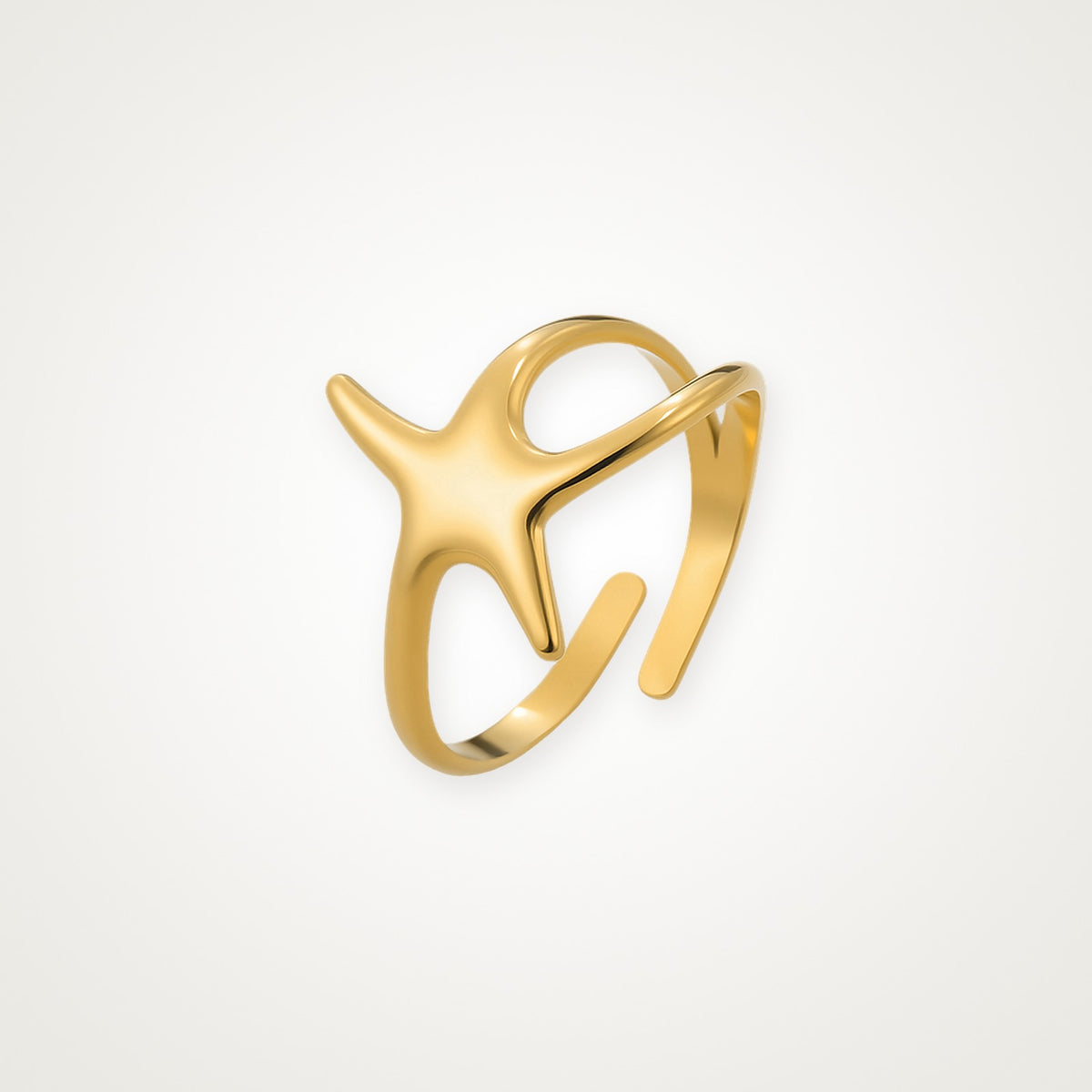 Anillo Estrella orgánica dorado