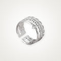 Anillo Estrella y capas plateado