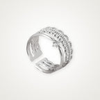 Anillo Estrella y capas plateado