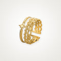 Anillo Estrella y capas dorado