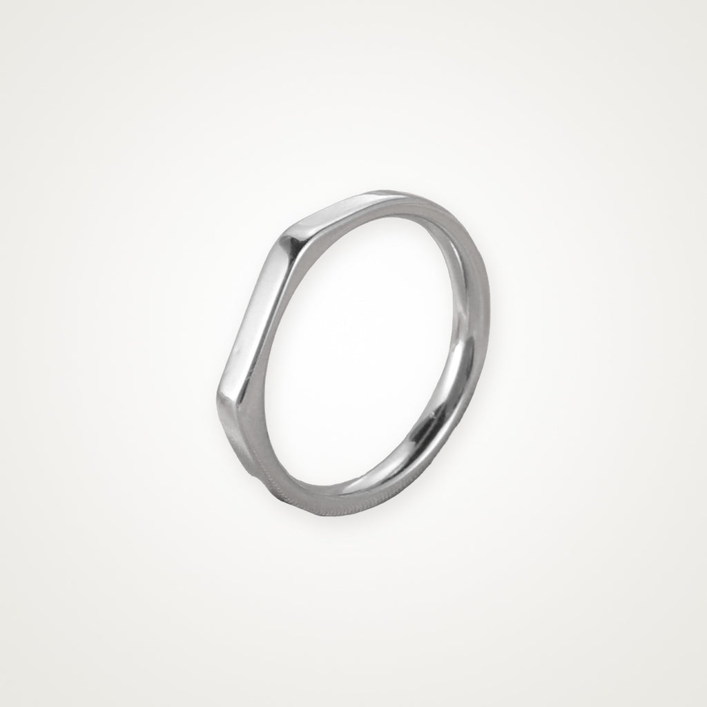 Anillo Facetado plateado