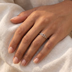 Anillo Fases de la luna plateado puesto