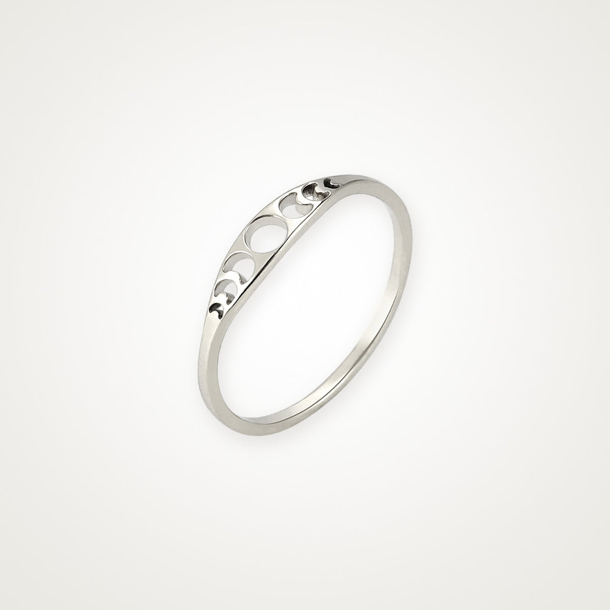 Anillo Fases de la luna plateado