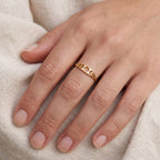 Anillo Fases de la luna dorado puesto