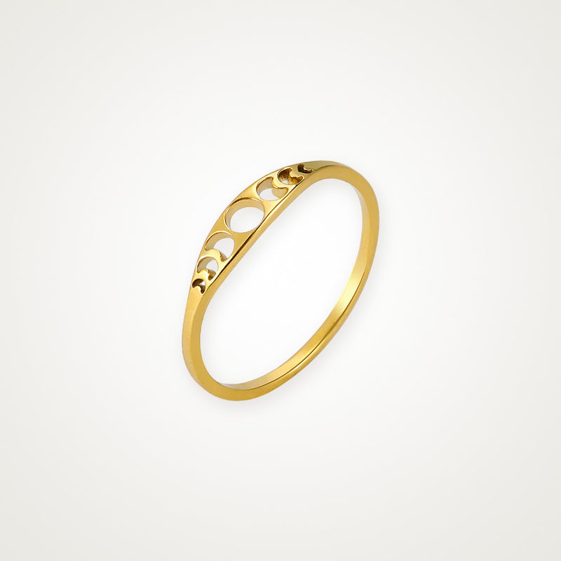 Anillo Fases de la luna dorado