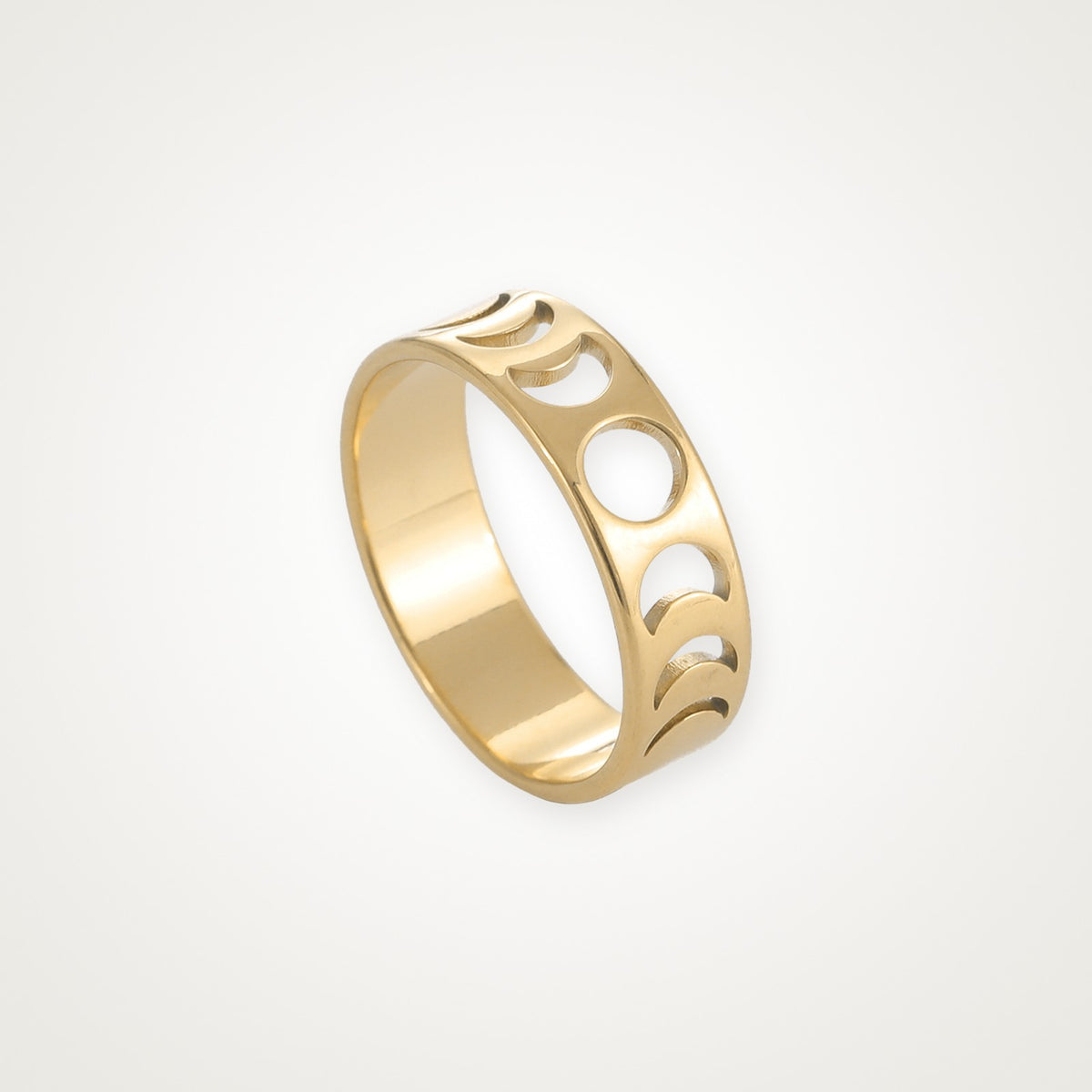 Anillo Fases de luna caladas dorado