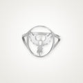 Anillo Fénix de alas abiertas plateado
