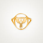 Anillo Fénix de alas abiertas dorado