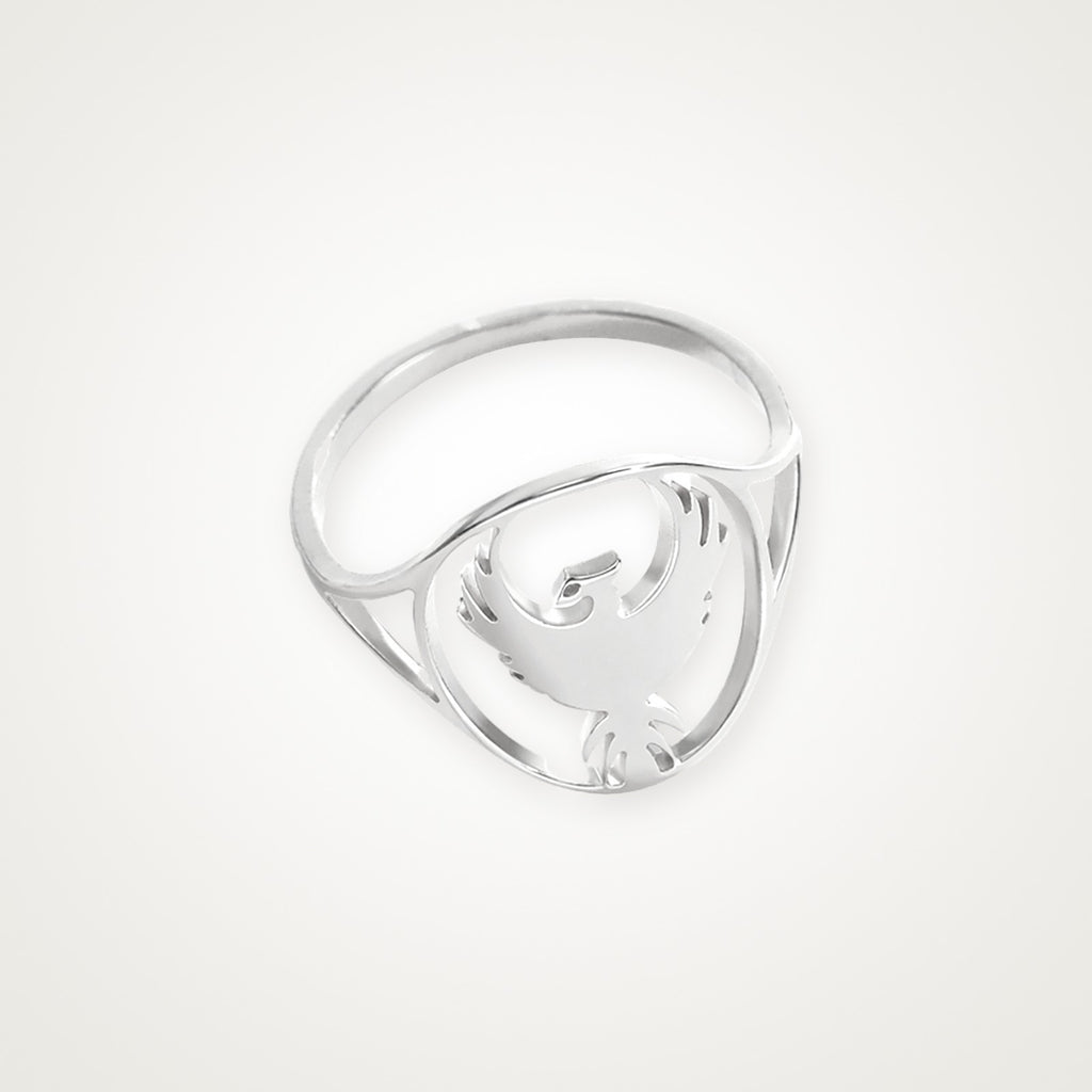 Anillo Fénix plateado