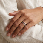 Anillo Filigrana clásica plateado puesto