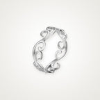 Anillo Filigrana de ondas plateado