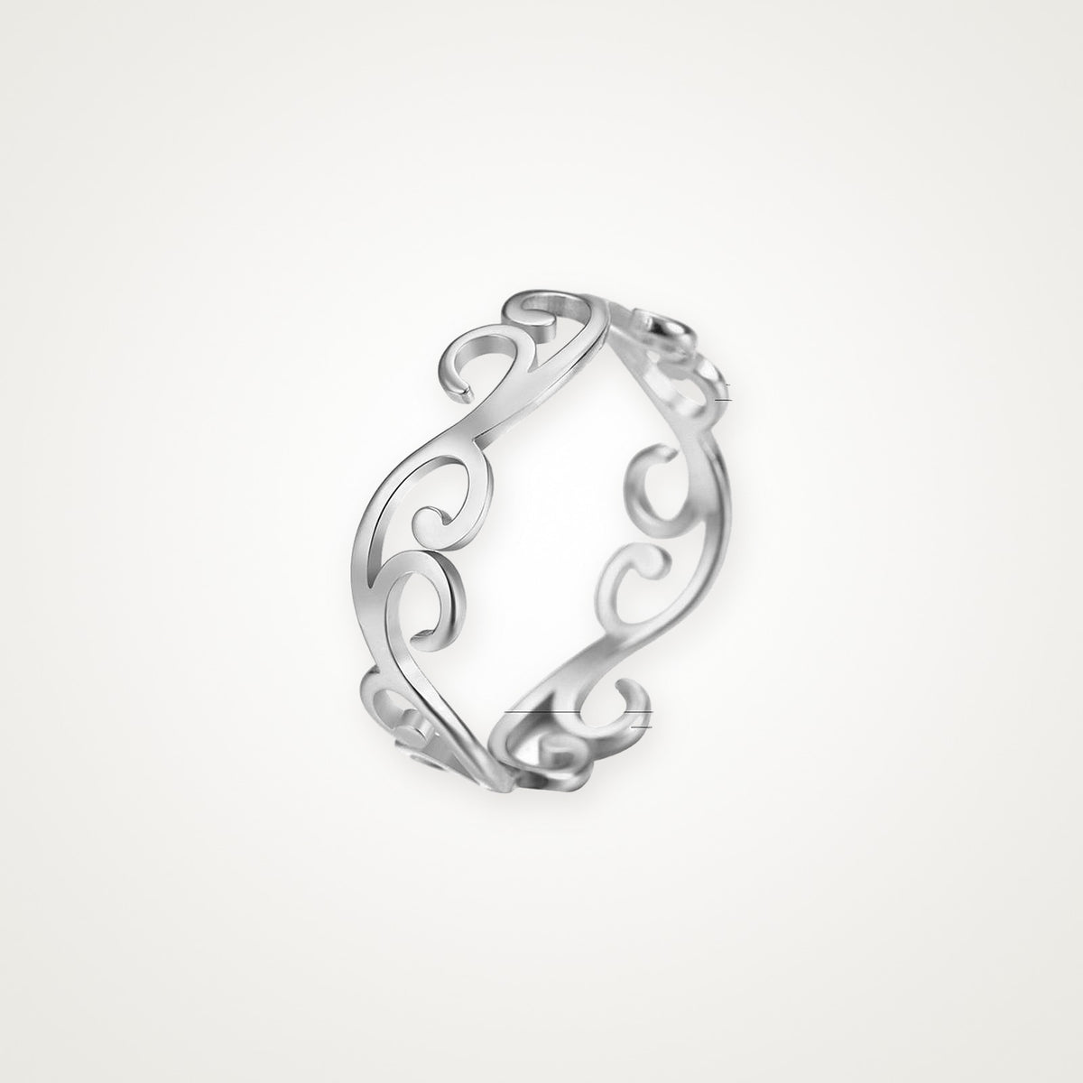 Anillo Filigrana de ondas plateado