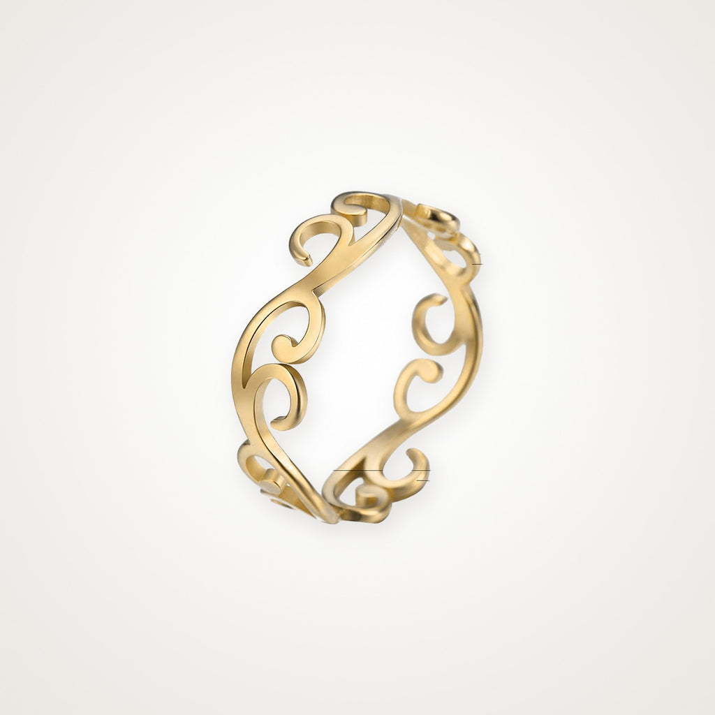 Anillo Filigrana de ondas dorado