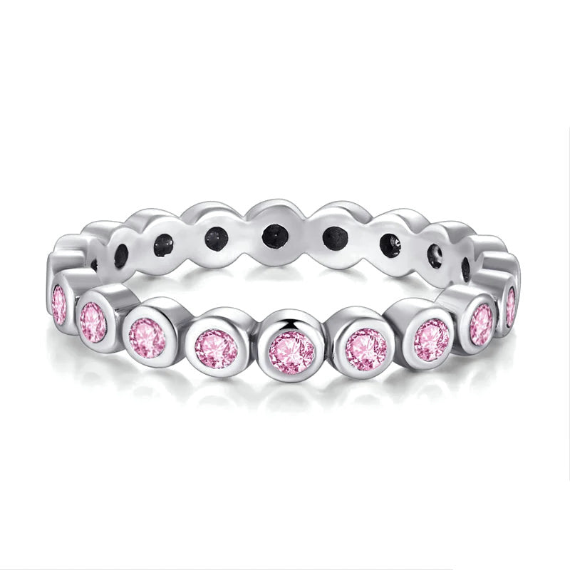 Anillo Fino con Zirconia de Color
