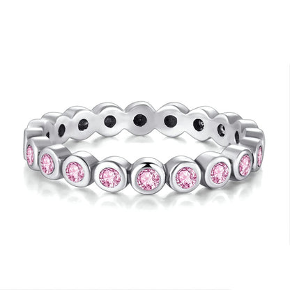 Anillo Fino con Zirconia de Color