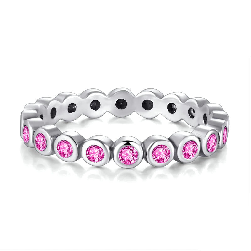 Anillo Fino con Zirconia de Color