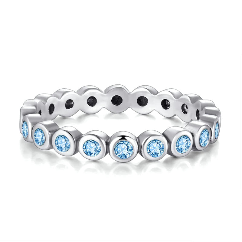 Anillo Fino con Zirconia de Color