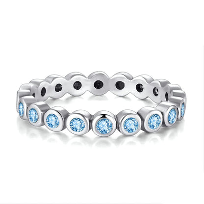 Anillo Fino con Zirconia de Color