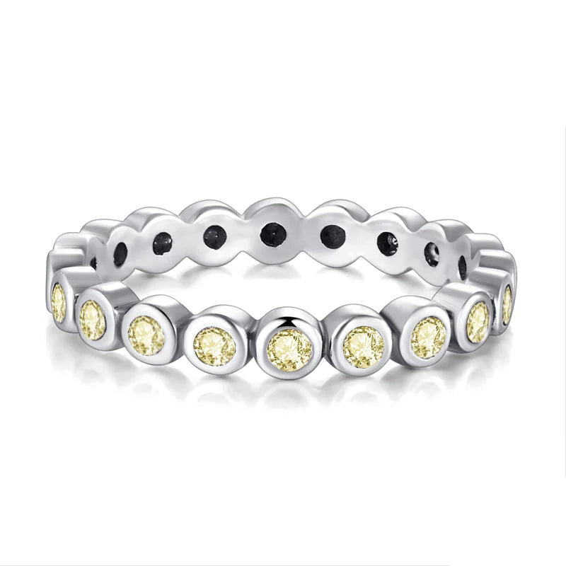 Anillo Fino con Zirconia de Color