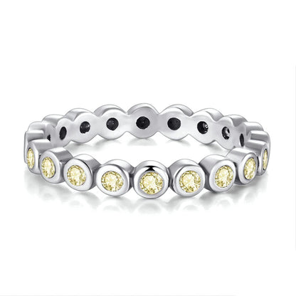 Anillo Fino con Zirconia de Color