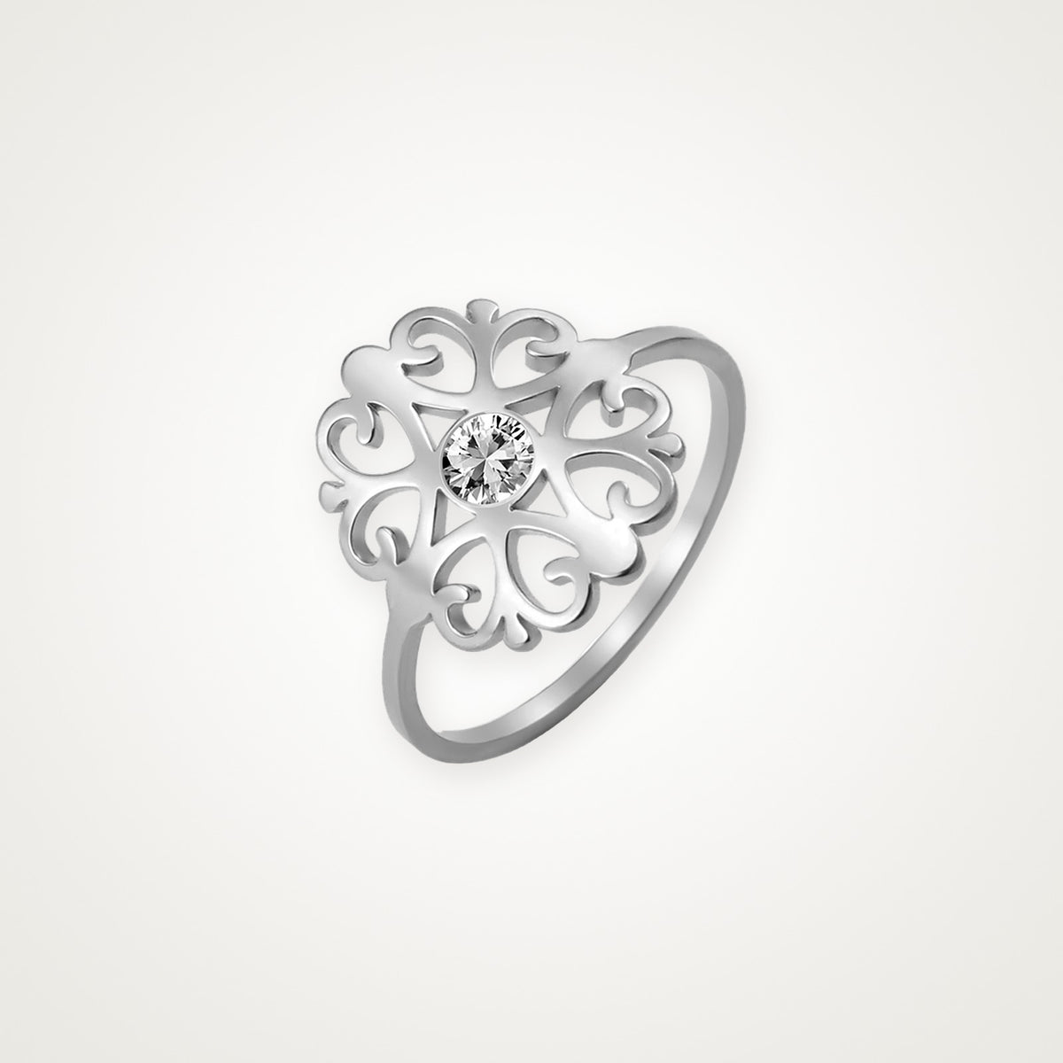 Anillo Flor de filigrana plateado