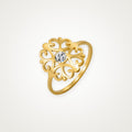 Anillo Flor de filigrana dorado