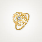 Anillo Flor de filigrana dorado