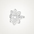 Anillo Flor de loto grande plateado