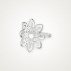 Anillo Flor de loto grande plateado