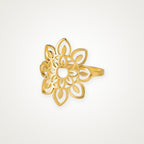 Anillo Flor de loto grande dorado