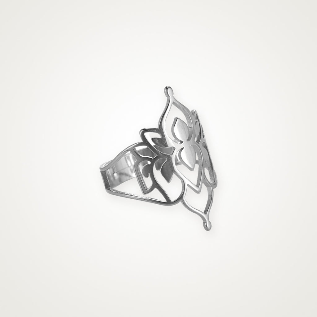 Anillo Flor de loto plateado