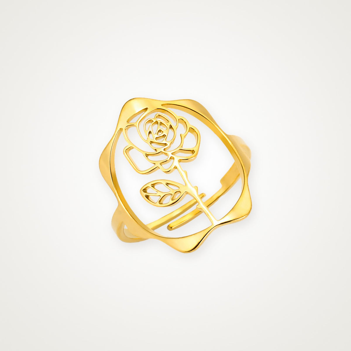 Anillo Flor de nacimiento dorado Junio (rosa)