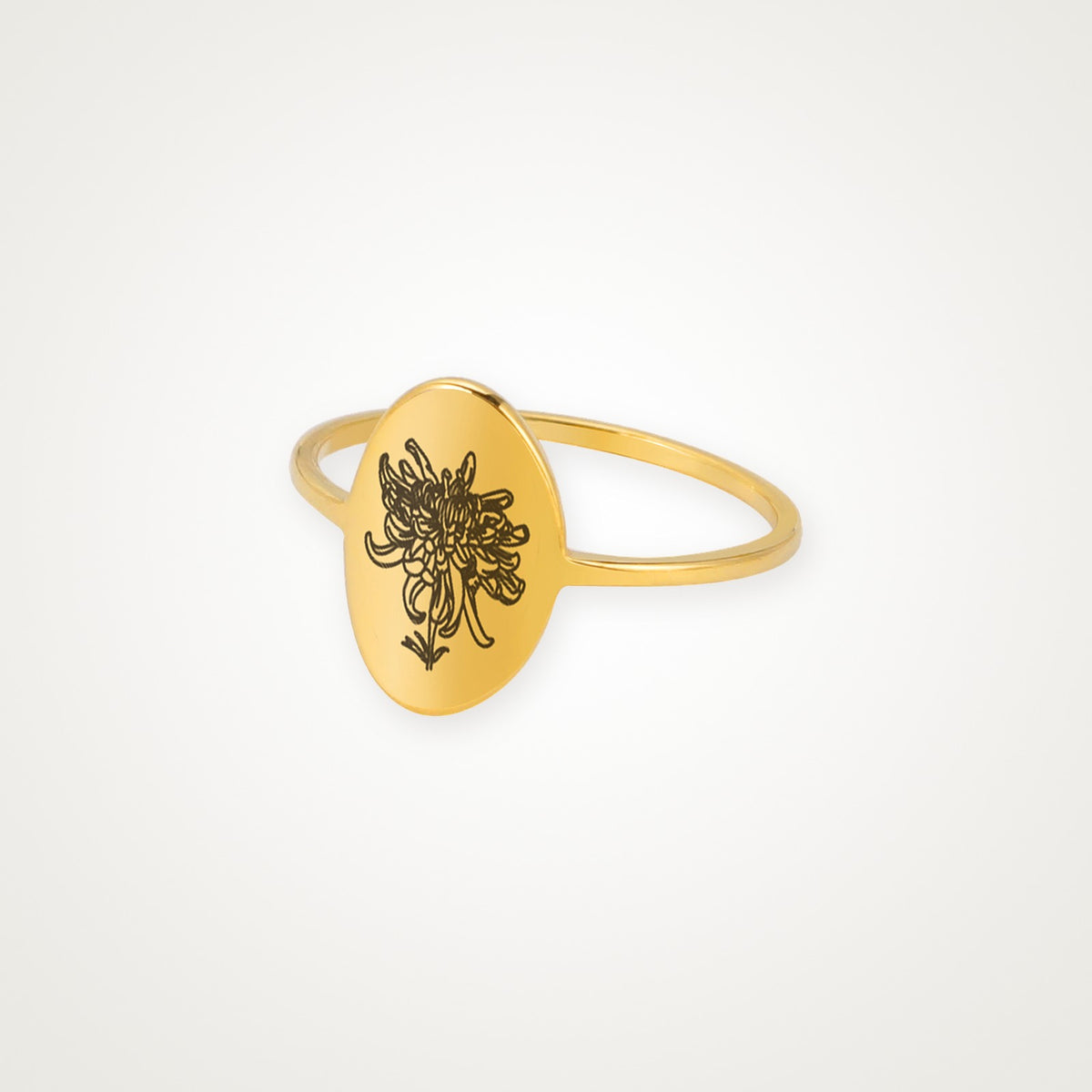 Anillo Flor de tu mes dorado Noviembre (crisantemo) 7