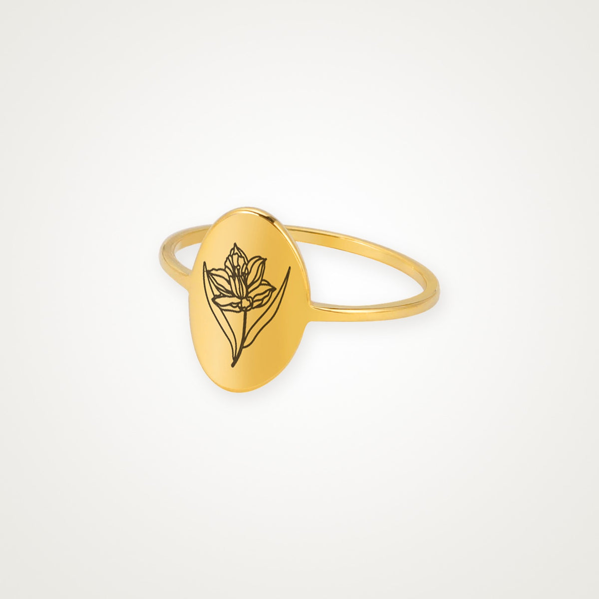 Anillo Flor de tu mes dorado Marzo (narciso) 7