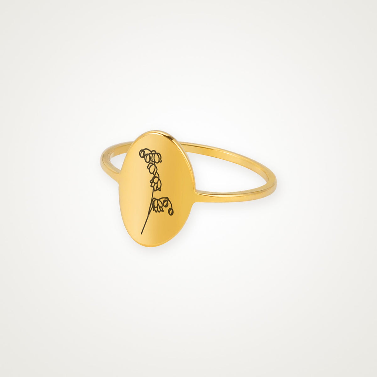Anillo Flor de tu mes dorado Mayo (lirio de los valles) 7