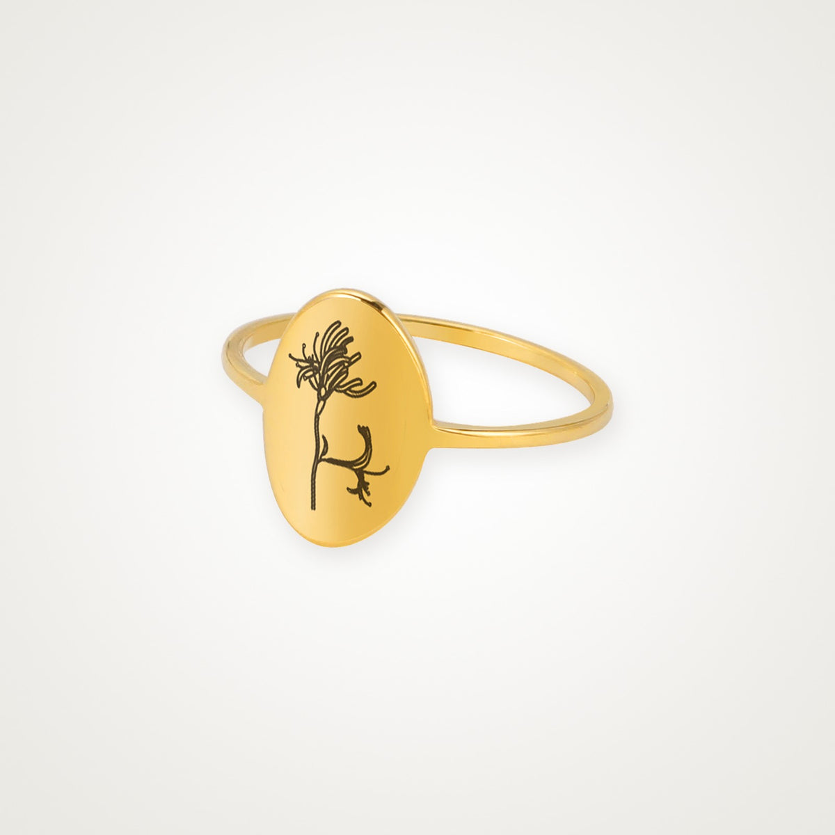 Anillo Flor de tu mes dorado Junio (madreselva) 7